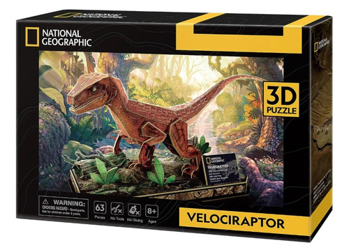 Puzzle 3d Velociraptor National Geographic Wabro