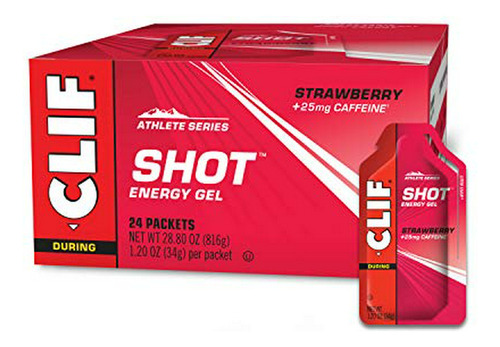 Gel Energético Clif Shot Fresa - 25mg Cafeína - Alto Rendimiento - Cicl