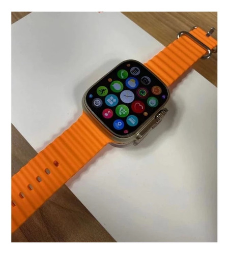Relógio Inteligente Smartwatch Série Ultra 2024 Caixa Preto Pulseira . Bisel . Desenho Da Pulseira Oceano