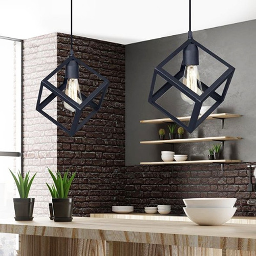 Imagen 9 de 10 de Lampara Colgante Cubo Iluminación Minimalista Ferrolux