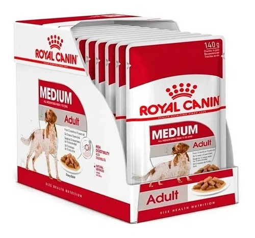 Royal Canin Medium Adult Pouch 10 X 140gr