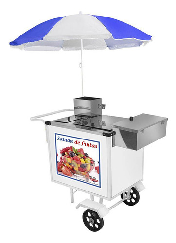Carrinho De Salada De Frutas Cefaz Luxo Guarda Sol Bl27m/gs