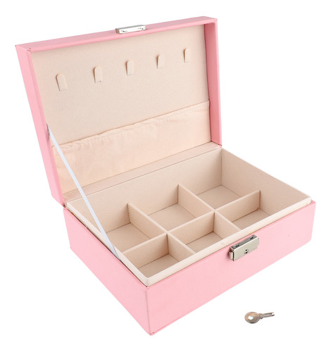 Caja De Almacenamiento De Joyas De Doble Capa Para Rosa