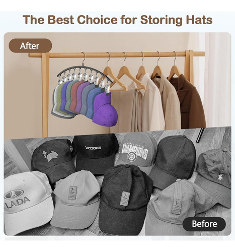 W Juego De 2 Perchas Sombreros De Clóset,con 10