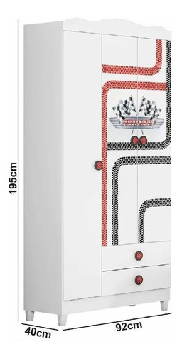 Ropero Fast Car Auto 3 Puertas (2 Cajas)