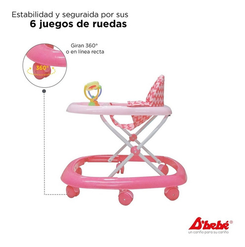 Andadera D Bebe Zoo Baby Rosa Niña Caminador Rosa