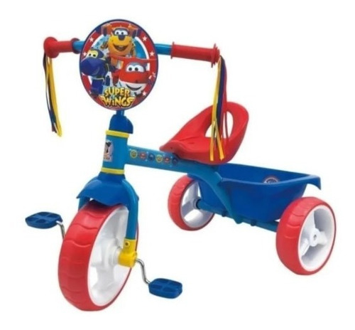 Triciclo Apache Super Wings 911 Con Barra De Empuje Color Azul