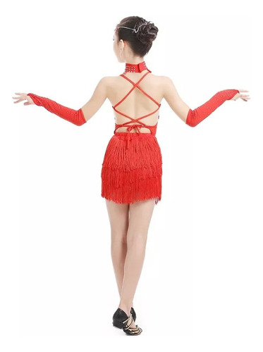 Xt Vestido De Baile Latino For Niña, Falda Latina For Salsa