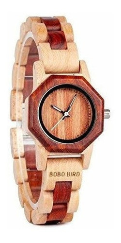 Bobo Bird Mujeres 27mm Reloj De Madera Hecho A Mano Exquisit