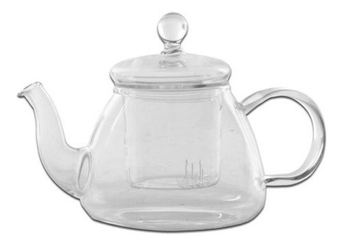 Imagen 6 de 6 de Tetera, Pava De Vidrio Con Infusor Y Tapa En Caja 800ml