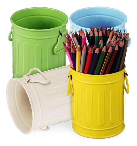 4 Soportes De Metal Para Lápices De Colores, Cubos De Metal