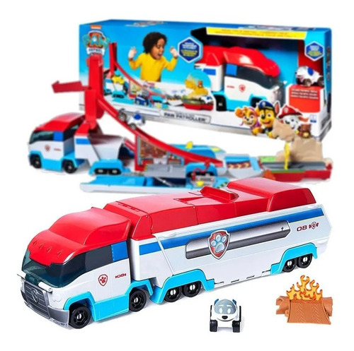 Paw Patrol Camión Paw Patroller Juego De Pistas Carros Metal