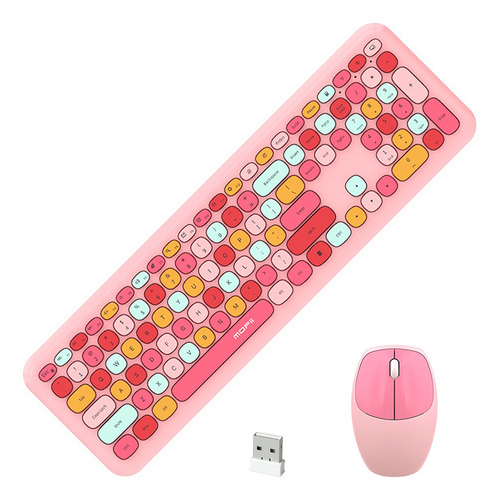 Set De Teclado Y Ratón Mofii 606 En Rosa