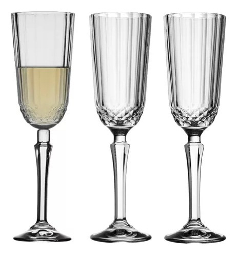 Set X3 Copa Pasabahce Champagne Vidrio Labrada 125 Cc Diony