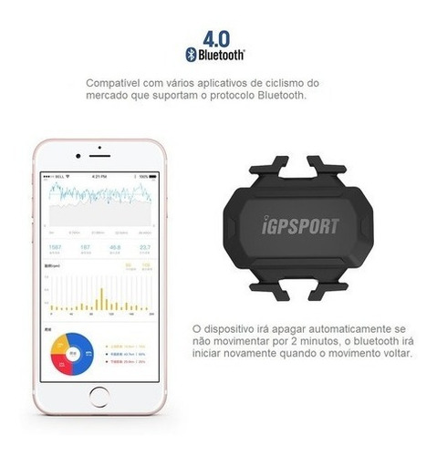 Imagem 2 de 3 de Sensor De Cadencia Igpsport C61 + Nota Fiscal + Garantia