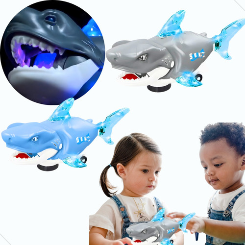 Brinquedo Robo Dançarino C/ Luz Toca Musica Baby Shark Fujão