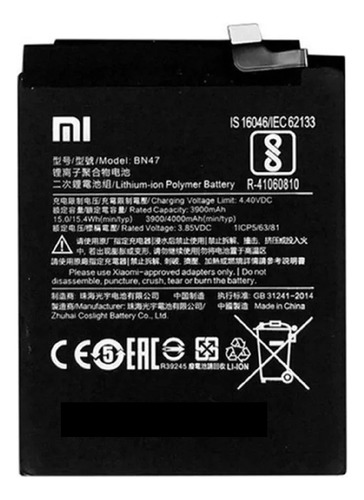 Batería Pila Xiaomi A2 Lite / Redmi 6 Pro Bn47 
