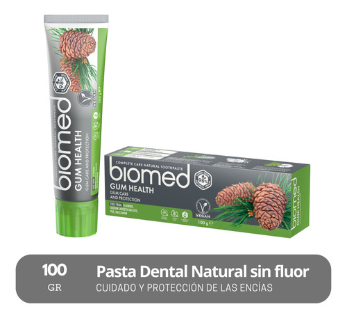 Pasta Dental Vegana Sin Fluor Biomed Gum Health Encías 100g