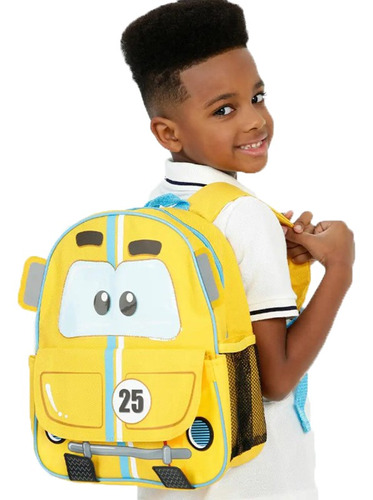 Mochila Infantil Escolar Costas Carros Carrinho - Clio