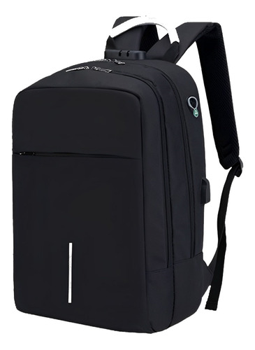 Mochila Antifurto Espaçosa Trabalho Executiva Compacta Média Cor Preto