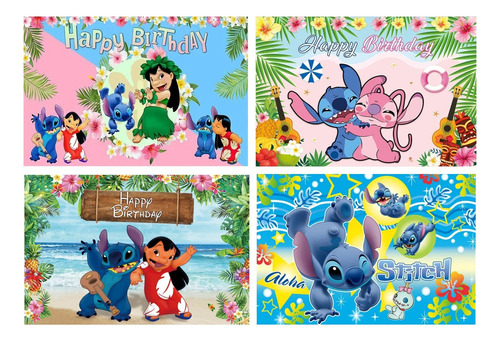 1 Pendon Lilo & Stich Decorativo Cotillon Cumpleaños 