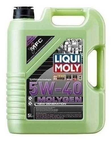 Liqui Moly Aceite 5w40 Carro Molygen 5 L Germany