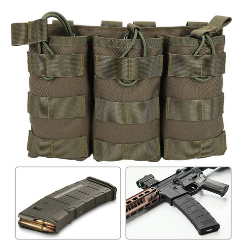 Bolsa Militar Triple Open Top Magazine Molle Para Chaleco