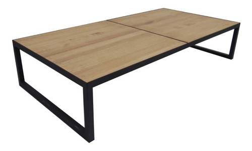 Mesa De Centro Gaia - Estructura Metal & Tapa En Madera