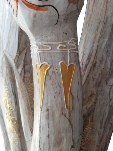 Imagen 5 de 5 de Set Estatuas Gatos Madera De Albesia Pintados A Mano