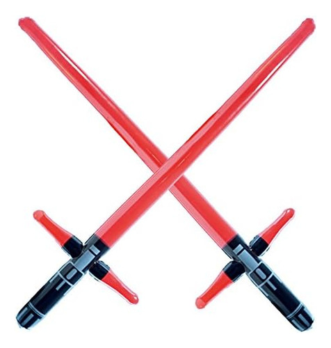 Espadas De Sable De Luz Inflables Premium - 3 Hojas Rojas
