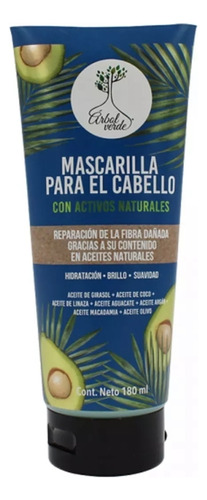 Mascarilla Para El Cabello Aceites Naturales 180 Ml