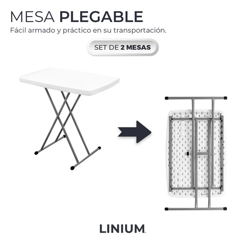 Pack 2 Mesas Linium Indiviudual Plegable 3 Niveles Ajustable