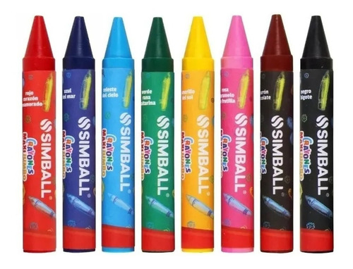 Crayones De Cera Maxi Jumbo X 8 Colores Simball 99908