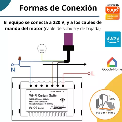 Interruptor Para Cortina O Persiana Zigbee, Tuya Smart