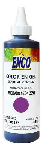 Color Gel Comestible Morado Neon 250 Grs. Enco 2991-250
