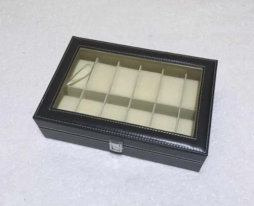 Imagen 5 de 5 de Caja Porta Reloj De 12 Unidades Organizador Estuche Relojes