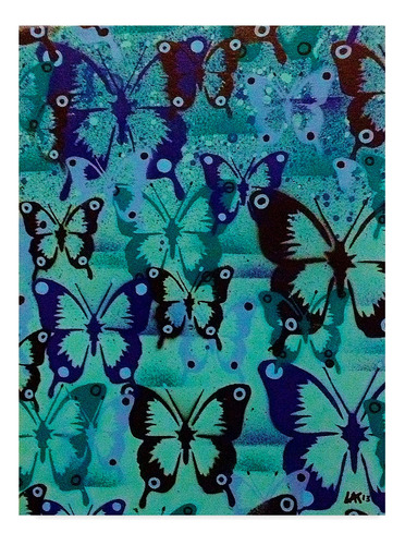 Patrones De Mariposas Por Graffiti Abstracto, 14x19 Pulgadas