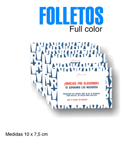 10.000 Folletos Publicitarios Frente Y Dorso Full Color