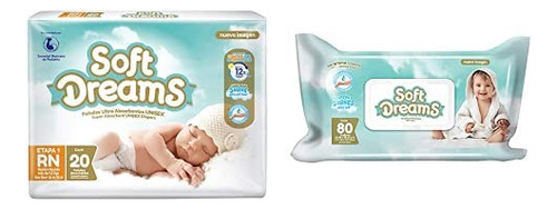 Pañal Soft Dreams Rn 40 Pañales + Toalla Húmeda Soft Dreams