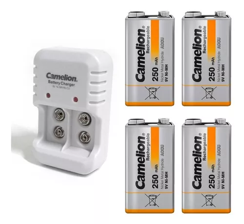 Cargador Con 2 Baterias 9v Recargable De 250mah Camelion