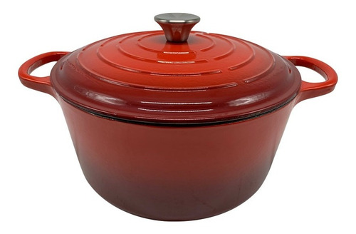 Olla Cacerola Antiadherente De Hierro Fundido Rojo 26cm 