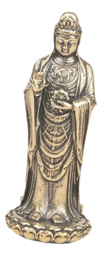 Mini Estatua De Guan Yin, Decoración De Latón, Artesanía,