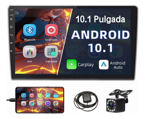 Auto Estereo Pantalla 2 Din Carplay Android 10 Gps + Camara