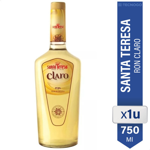 Ron Santa Teresa Claro 750ml Cocteles Botella Bebida Blanco