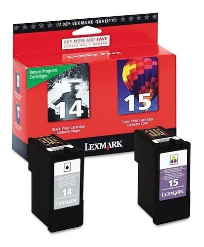 Cartuchos Lexmark 14 Negro + 15 Color Originales