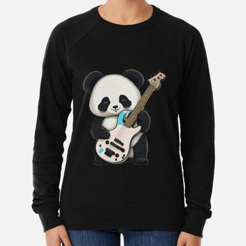 Buzo Oso Panda Tocando El Bajo, Rock And Roll. Arte Kawaii C