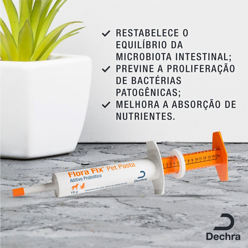 Flora Fix Pet Pasta Probiótico E Prebiótico 15g Cães E Gatos
