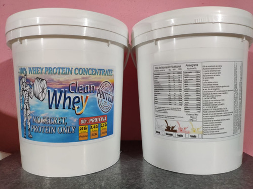 Whey Protein Concentrado Al 80% Tarro 2kg 1/2 Con Sabores