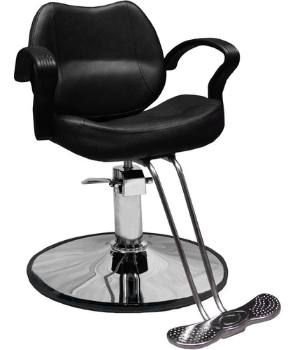 Silla Barbero Estetica Salon Estilista Hidraulico Girtatoria Color Negro Forma de la base Redonda Tipo de respaldo Reclinable