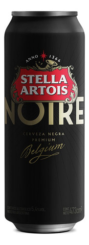 Cerveza Stella Artois Noire Schwarzbier lata 473 mL